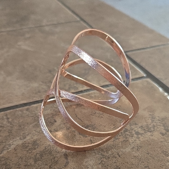 Rose Gold Open Cuff Bracelet - Picture 2 of 10